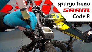 Come fare lo spurgo freno Sram Code R sulla MTB [upl. by Simah913]