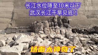 长江水位降至10米以下，武汉长江干旱见底！场面太神奇了 [upl. by Navaj]