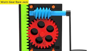 Mechanical Principle  Worm Gear Rack Jack [upl. by Eisseb]