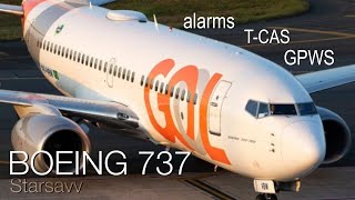 Boeing 737 Alarms TCAS and GPWS  starsavv [upl. by Anyel588]