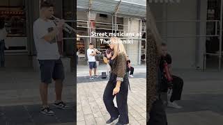 Street musicians at ThessalonikiGreecethessaloniki travelmusicshortsvideotaxidi [upl. by Atir]