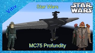 Star Wars MC75 Profundity Star Cruiser in Minecraft  Tutorial [upl. by Noyk461]