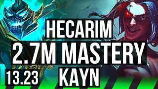 HECA vs KAYN JNG  27M mastery 1500 games 811 Godlike  KR Master  1323 [upl. by Antone]