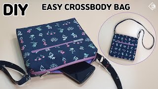 DIY EASY CROSSBODY BAG Shoulder bag  sewing tutorial Tendersmile Handmade [upl. by Asirral]