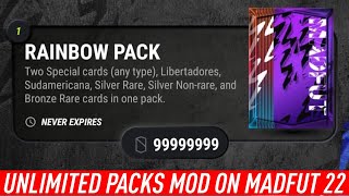 THE FIRST MOD ON MADFUT 22 UNLIMITED PACKS CARDS AND COINS [upl. by Ihp]