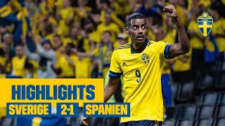 Highlights Sverige  Spanien 21  VMkval  Isak och Claesson gör mål [upl. by Kassie795]