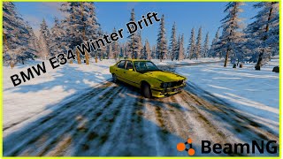 BMW E34 Winter Drifting  BeamNG Drive [upl. by Efron]