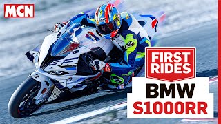 NEW 2023 BMW S1000RR turns riding into a video game  MCN Review [upl. by Kwang500]