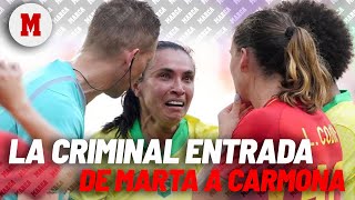 Marta es expulsada por una tremenda falta sobre Olga Carmona I MARCA [upl. by Halilahk231]