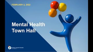 Childrens Mental Health A Town Hall with Our Experts [upl. by Duomham]