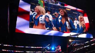 Dallas Cowboys Cheerleaders singing the National Anthem [upl. by Ala]