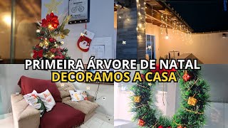 NOSSA PRIMEIRA ÃRVORE DE NATAL  DECORAMOS A CASA  FIZ MINHA GUIRLANDA  FICOU LINDO [upl. by Ecadnarb]