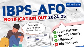 IBPSAFO 2024  Detail Notification OUT  Vacancy  Exam Date  Eligibility  Exanm Pattern [upl. by Jones]