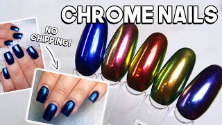 NO CHIPPING Chrome Nail Art Tutorial 🌟 [upl. by Idalla]