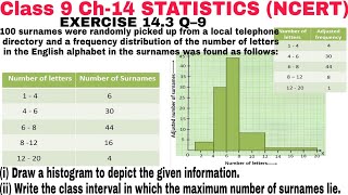 Class 9 Ch14 Statistics Ex 143 Q–9  Mathematics NCERT solution  statistics  CBSE [upl. by Xenophon]