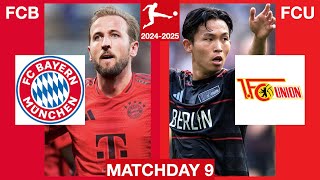 🔴 LIVE FC UNION BERLIN VS FC BAYERN MÜNCHEN  BUNDESLIGA 20242025 [upl. by Trudey]