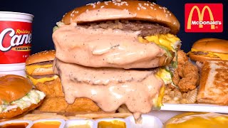 ASMR MUKBANG EXTRA BIG MAC BURGERS WITH CANES SAUCE CRISPY CHICKEN amp MCDONALDS FRIES [upl. by Neill]