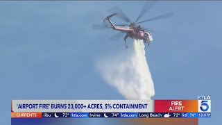 Airport Fire burns more than 23000 acres in Orange Riverside counties [upl. by Kilroy]