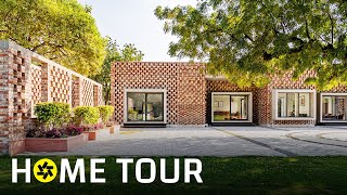 House With A Brickpatterned Façade In New Delhi  The Brick House Home Tour [upl. by Ariada]