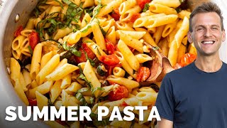 Tomato Zucchini Summer Pasta  Easy Weeknight Dinner [upl. by Wesla]