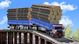 Overloaded Trailer  the most dangerous road  Euro Truck Simulator 2 [upl. by Esina]