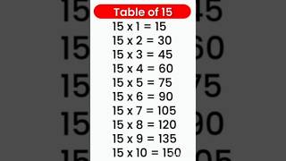 Table of 15 15 table tables shorts viral [upl. by Paresh]