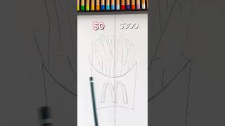 ✨0 vs 300 PENCILS✨ art drawing pencildrawing pencil mcdonalds fries cartoon carandache [upl. by Eimac266]