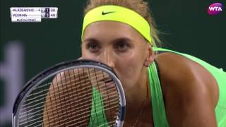 2017 BNP Paribas Open Semifinals  Elena Vesnina vs Kristina Mladenovic  WTA Highlights [upl. by Oigile769]