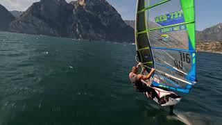 Bob van de Burgt windfoiling in Lake Garda 4K [upl. by Allesor]