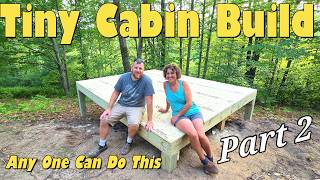 Small OffGrid Cabin Build in the Woods Floor Joists amp Subfloor Part 2 [upl. by Adachi]