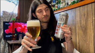 Steel Reserve High Gravity Lager Beer Review [upl. by Ardnalak391]