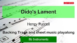 Purcell Didos Lament Tenor Sax Clarinet Trumpet Backing Track and Sheet Music [upl. by Storfer]