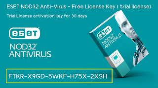 ESET NOD32 ANTIVIRUS Free Trial License activation key for 30 days  August 30 2023 [upl. by Gile194]