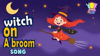 🧹🧹 Witch on a broom 🎃  halloween song for kids 🎃 nursery rhymes [upl. by Novek]