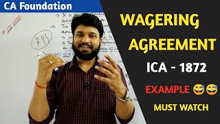 Wagering Agreement l Indian Contract Act 1872 l CA Foundation Business Law [upl. by Osborn]