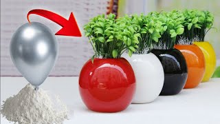 DIY White Cement Flower Pot  Paper Easy Cement Pottery Making [upl. by Ralf]