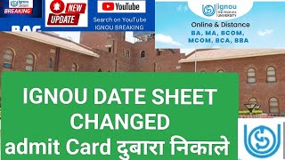 IGNOU DATE SHEET REVISED JUNE 2024 II IGNOU DATE SHEET 2024 [upl. by Grubman]