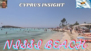 Nissi Beach Ayia Napa in August  Beach Walk [upl. by Rosemari802]