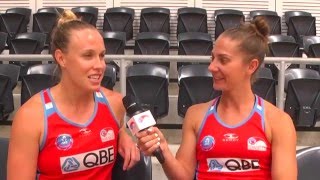 NSWSwiftsTV Kim Green and Abbey McCulloch talk Day 1 of 2016 preseason [upl. by Ilsa]