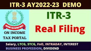 ITR3 real filing demo [upl. by Leinaj]