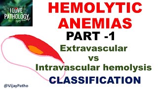 Hemolytic Anemias Part 1 Definition Extravascular Vs Intravascular hemolysis Classification [upl. by Levy]