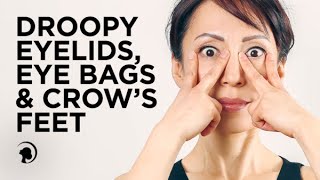 Reduce Droopy Eyelids Eye Bags amp Crows Feet With This Simple Exercise [upl. by Iidnarb959]