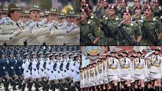 8 Desfiles Militares de Tropas Femeninas más IMPRESIONANTES del Mundo [upl. by Acirtap]