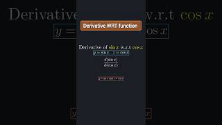 The Derivative You Didnt See Coming sinx wrt cos⁡𝑥cosxmaths [upl. by Seyer]