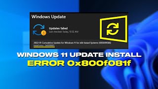 Fix Install Error 0x800f081f In Windows 11 [upl. by Tudor]