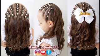 Penteado Infantil para Reveillon e Ano Novo com Ligas  New Year Hairstyle with Elastics for Girls [upl. by Idou]