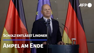 Scholz entlässt Lindner  Ampel am Ende  AFP [upl. by Adihaj]