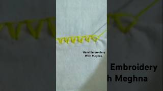 Amazing hand embroidery needle art border design tutorial embroidery border design shortsvideo [upl. by Anstus]