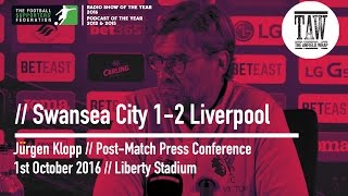 Jurgen Klopp PostSwansea Press Conference 1 October 2016 [upl. by Elleneg]