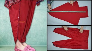 Tulip Salwar Cutting And Stitching  Tulip Pant Trouser Cutting Stitching [upl. by Wengert]